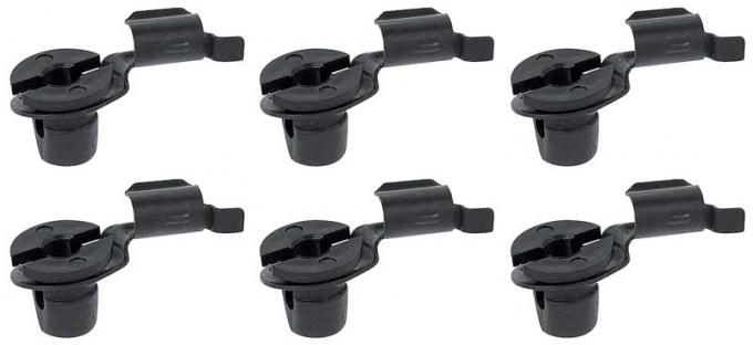 Redline Restomotive® 1967-1973 Mustang / Cougar and 1968-1977 Bronco 6 Piece OE Style Door Latch Rod Retainer Set