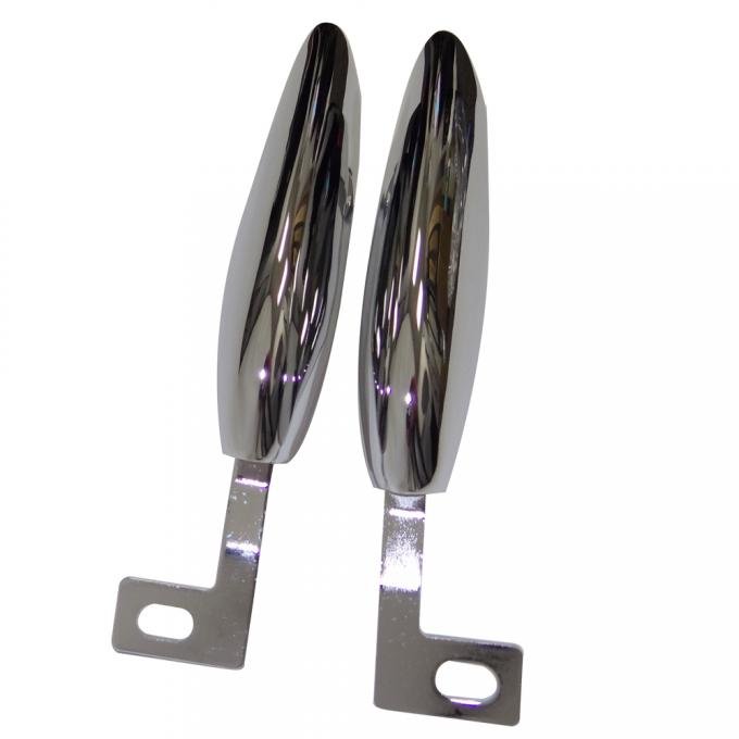 Redline Restomotive® Mustang 67-68 (From 5/8/67) w/o Pad Hole Ft. Bumper Guard Chrome-1 Pair LG-10-257