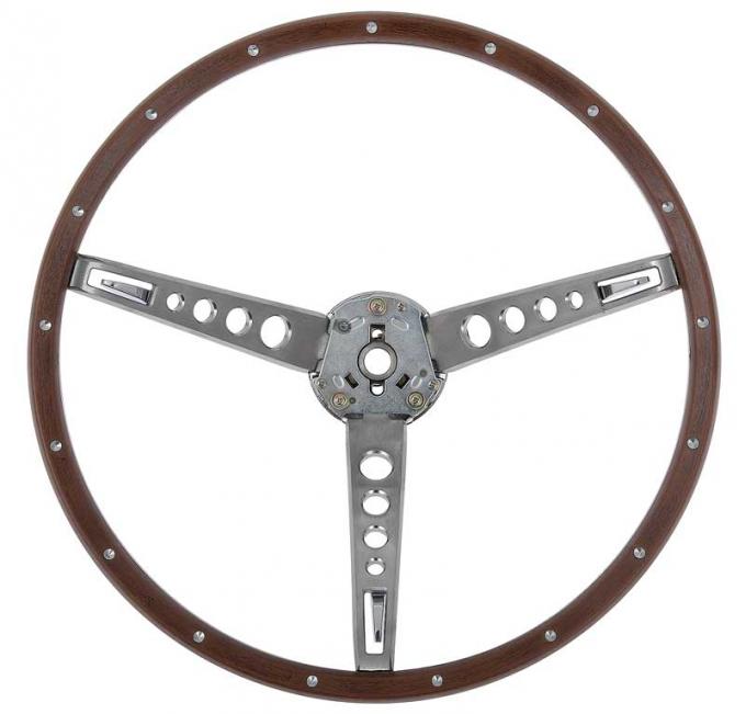 Redline Restomotive® Mustang 64-66 Deluxe, Woodgrain Steering Wheel Assy LG-10-357