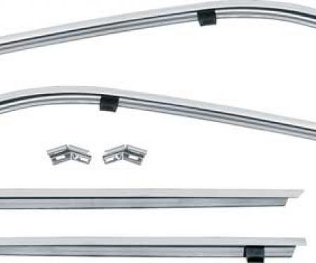 Redline Restomotive® Camaro/Firebird 68-69 Roof Rail Inner Weatherstrip Metal Channel Set LG-00-432