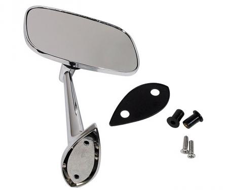 Redline Restomotive® 1968-1974 Chevrolet Corvette Right Hand Chrome Outside Mirror with Mounting Kit