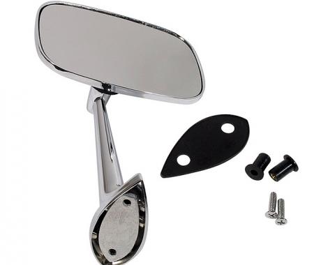 Redline Restomotive® 1968-1974 Chevrolet Corvette Right Hand Chrome Outside Mirror with Mounting Kit