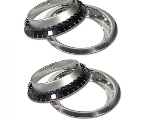 Redline Restomotive® Camaro 67-81/Chevelle 64-72/Nova 62-79 (For Rally Wheels, 4-Pieces Per Set) Wheel Trim Ring Set - 15