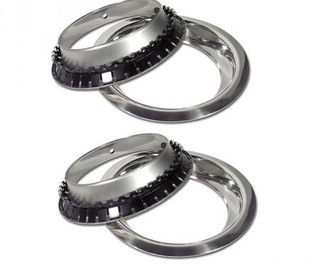 Redline Restomotive® Camaro 67-81/Chevelle 64-72/Nova 62-79 (For Rally Wheels, 4-Pieces Per Set) Wheel Trim Ring Set - 15